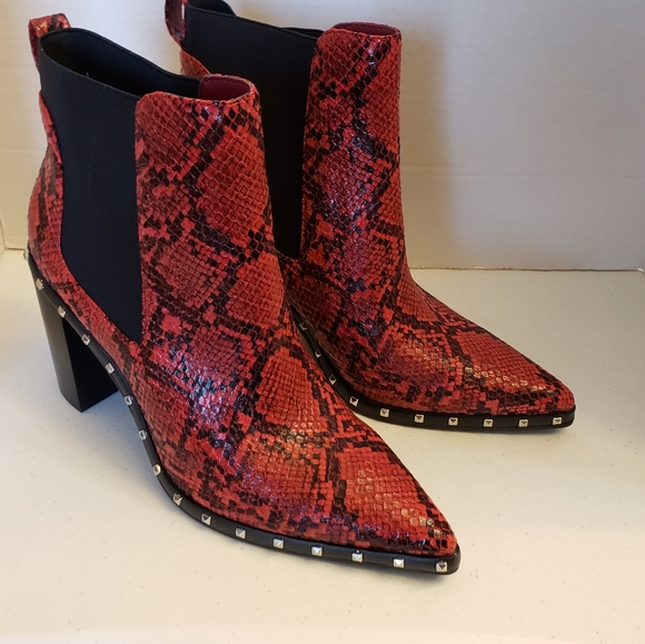 Charles David Dodger Red Snake booties Size 9.5 - Picture 3 of 11